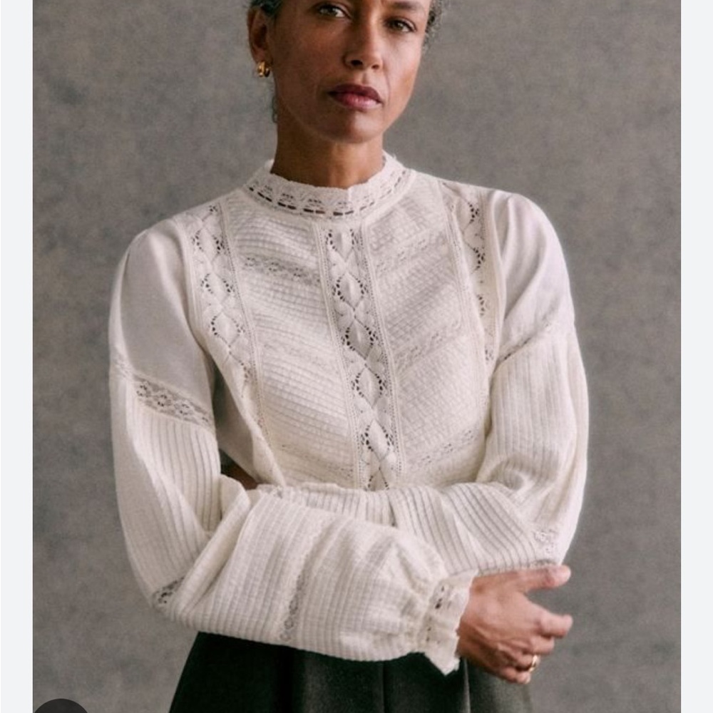 EUC sezane virginie blouse ecru size us 4/fr 36/uk 8